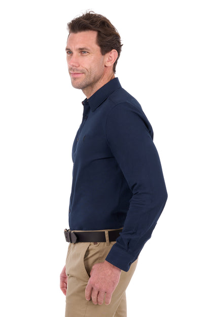 Thomas Cook Men’s TC Linen Long Sleeve Shirt- Navy