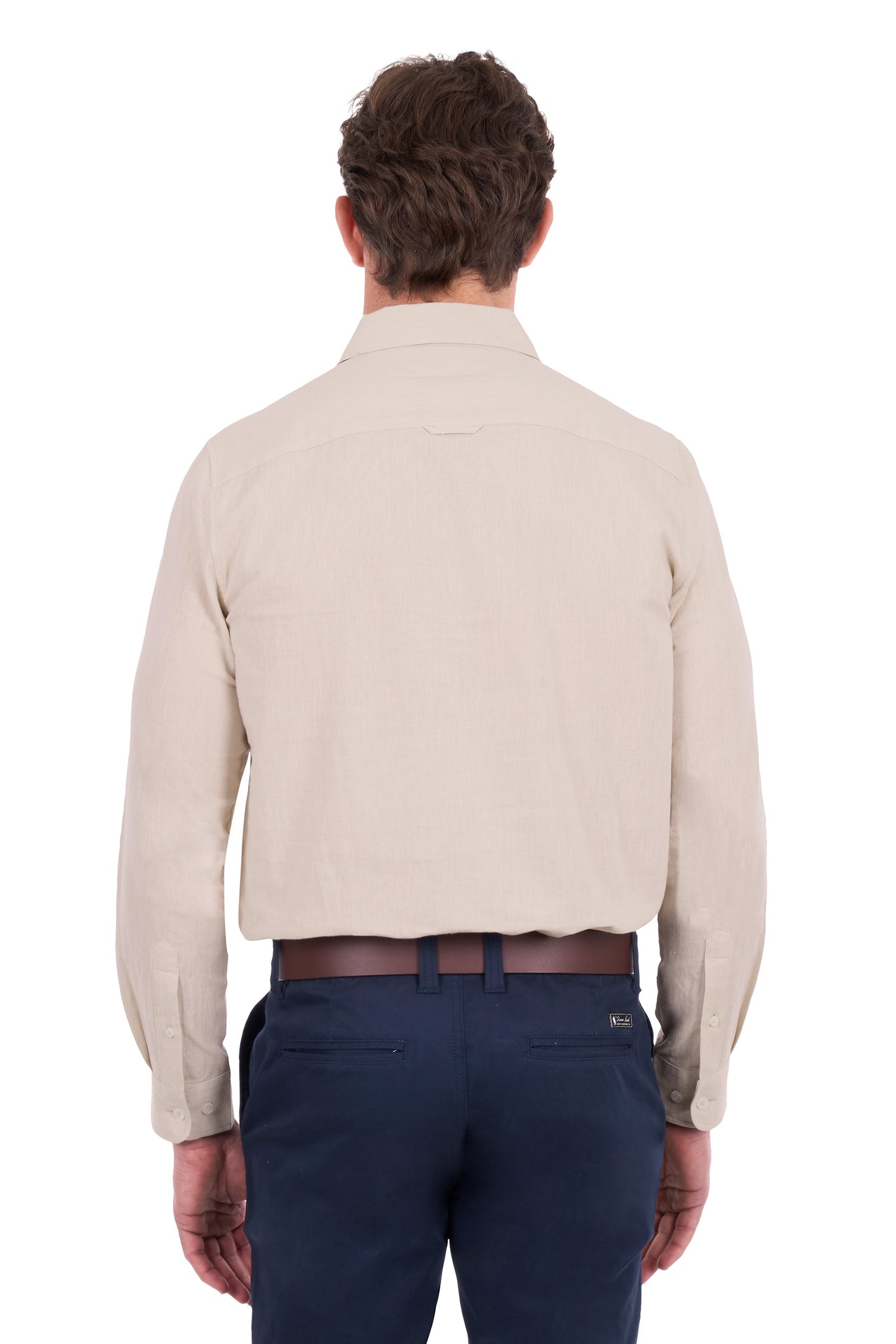 Thomas Cook Men’s TC Linen Long Sleeve Shirt- Natural Marle
