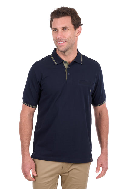 Thomas Cook Men’s Henry Tailored 1-Pocket Short Sleeve Polo - Navy