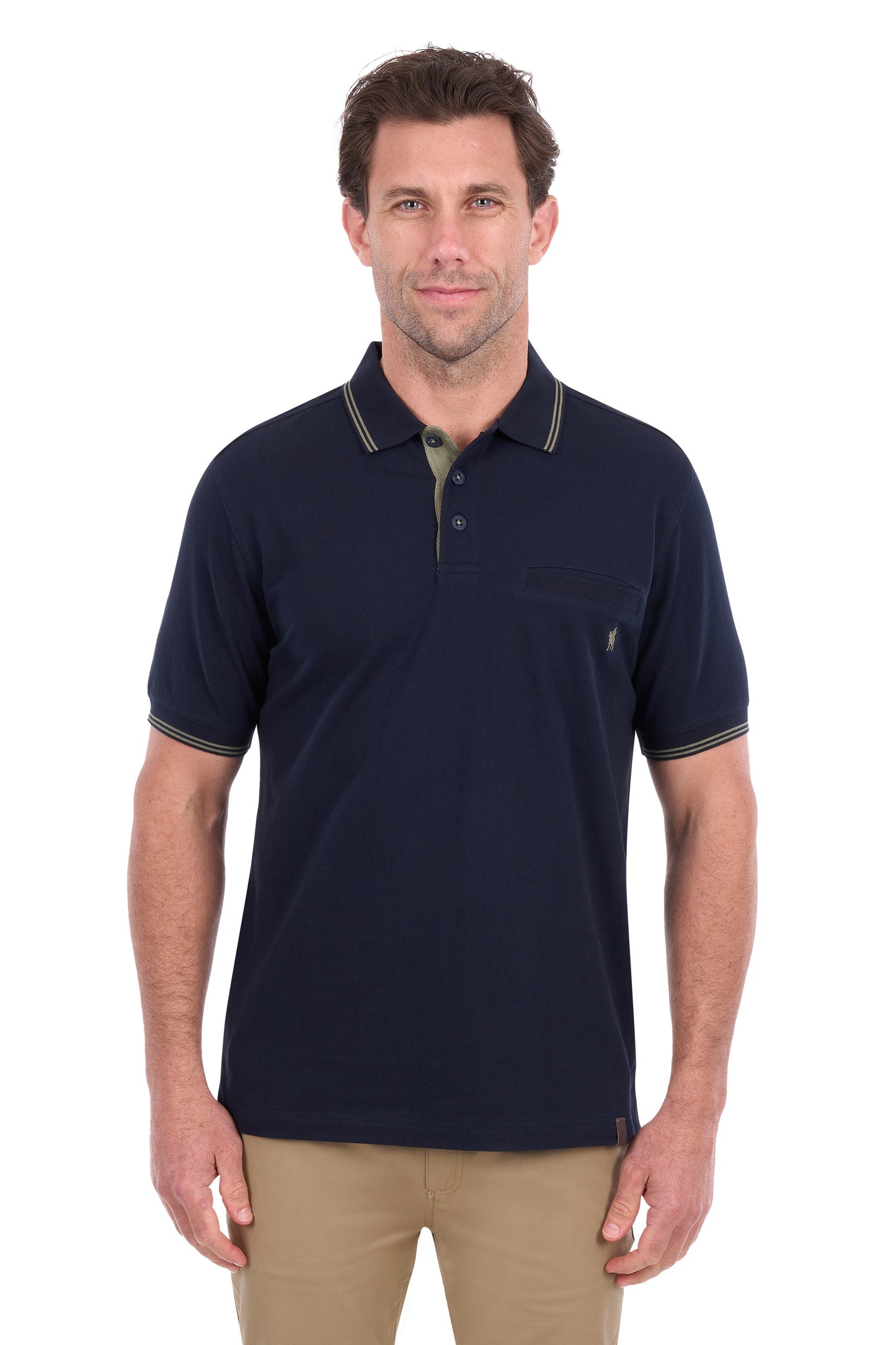 Thomas Cook Men’s Henry Tailored 1-Pocket Short Sleeve Polo - Navy