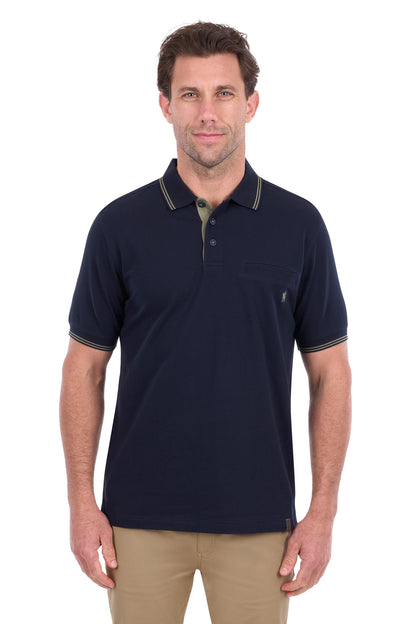 Thomas Cook Men’s Henry Tailored 1-Pocket Short Sleeve Polo - Navy