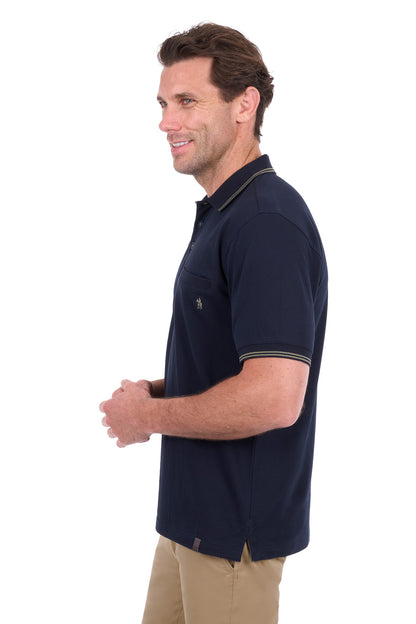 Thomas Cook Men’s Henry Tailored 1-Pocket Short Sleeve Polo - Navy