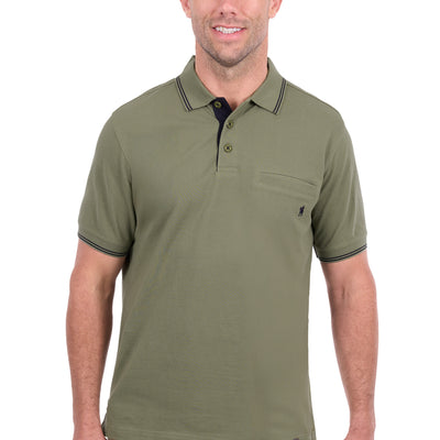 Thomas Cook Men’s Henry Tailored 1-Pocket Short Sleeve Polo - Olive