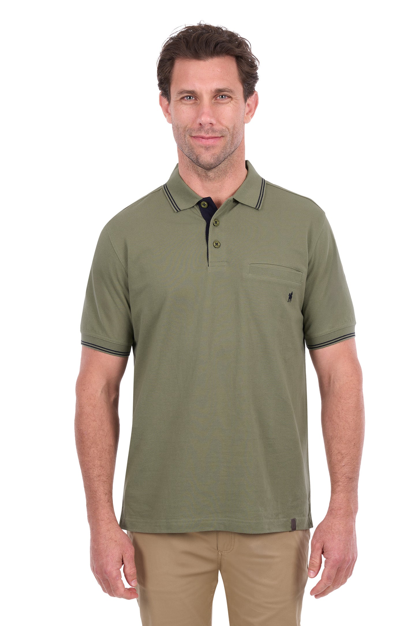 Thomas Cook Men’s Henry Tailored 1-Pocket Short Sleeve Polo - Olive