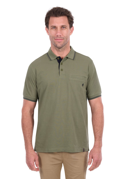 Thomas Cook Men’s Henry Tailored 1-Pocket Short Sleeve Polo - Olive
