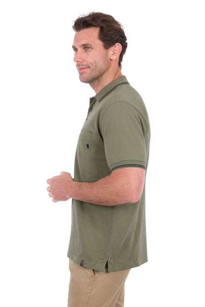 Thomas Cook Men’s Henry Tailored 1-Pocket Short Sleeve Polo - Olive