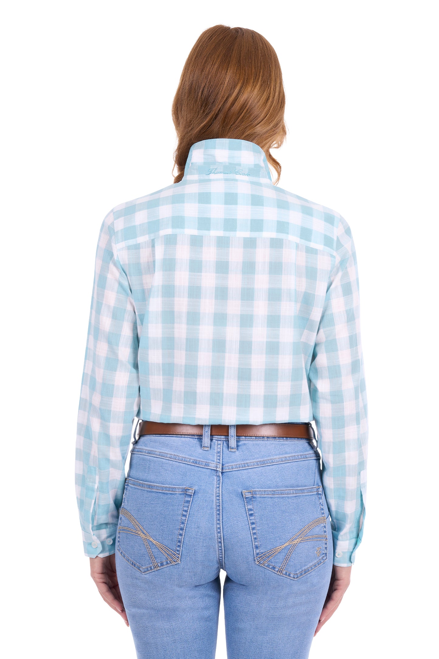 Thomas Cook Women’s Eliza Tab Long Sleeve Shirt - Pastel Turquoise/White