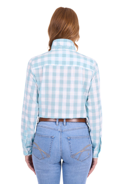 Thomas Cook Women’s Eliza Tab Long Sleeve Shirt - Pastel Turquoise/White