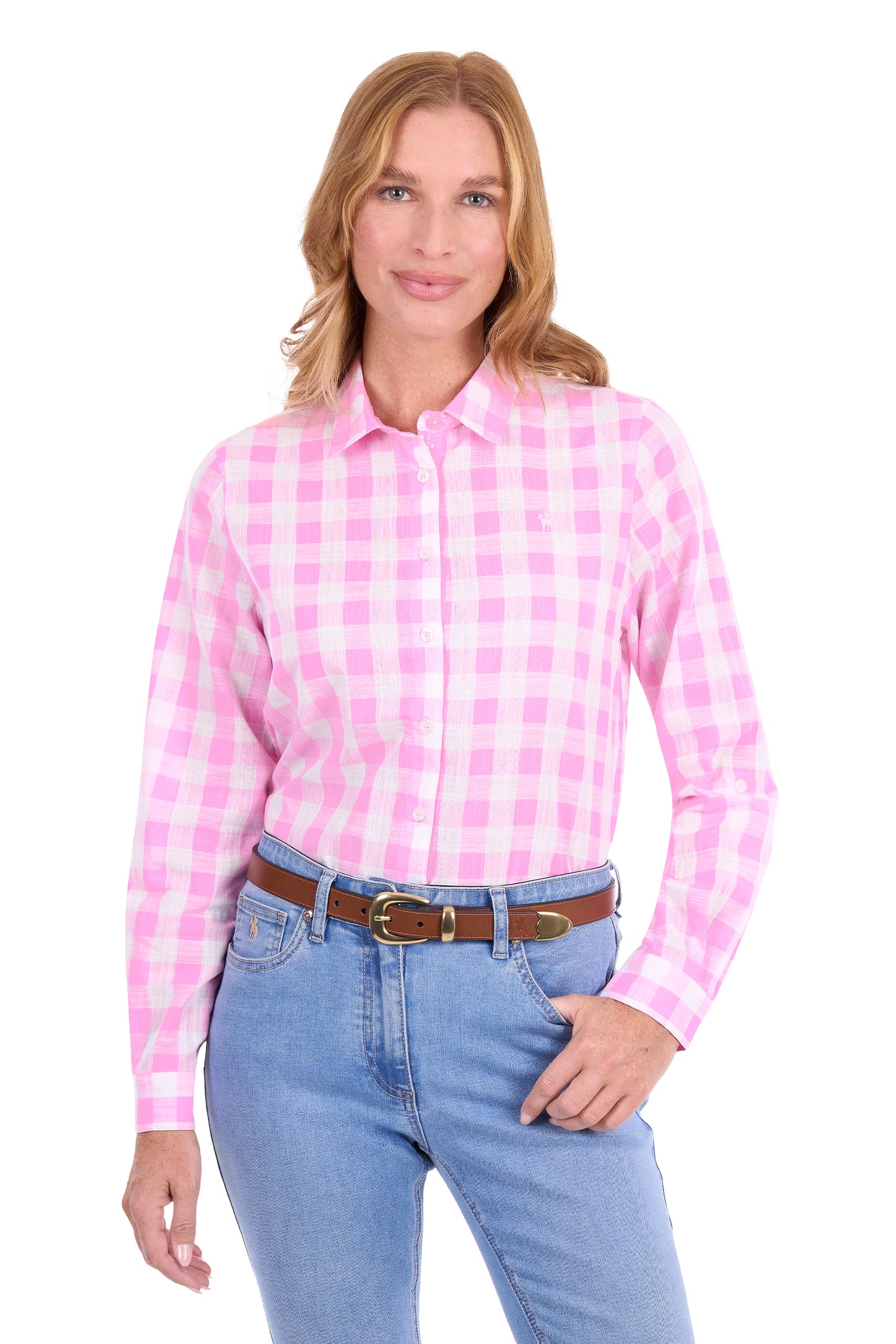 Thomas Cook Women’s Eliza Tab Long Sleeve Shirt - Pink/White