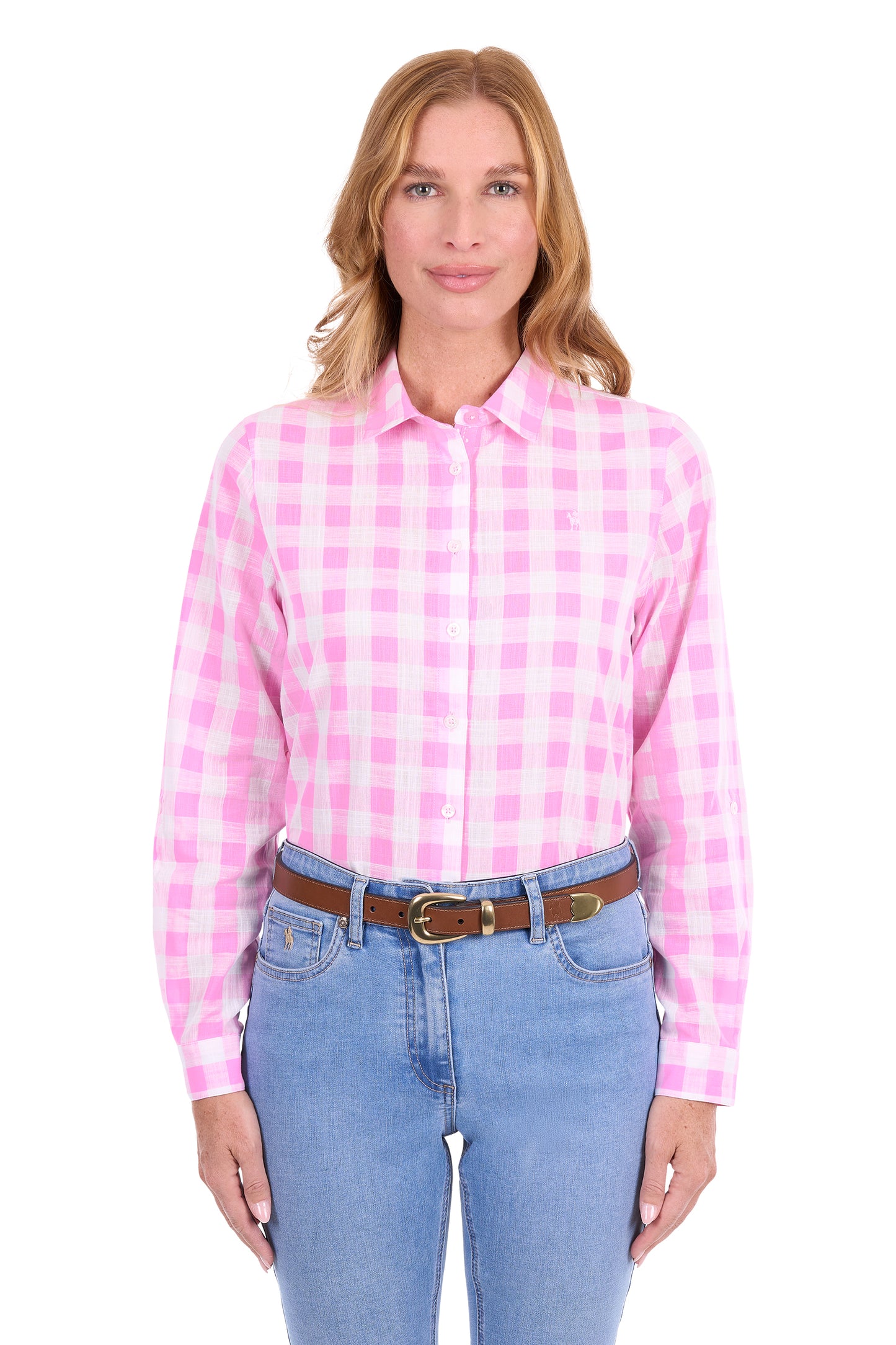Thomas Cook Women’s Eliza Tab Long Sleeve Shirt - Pink/White