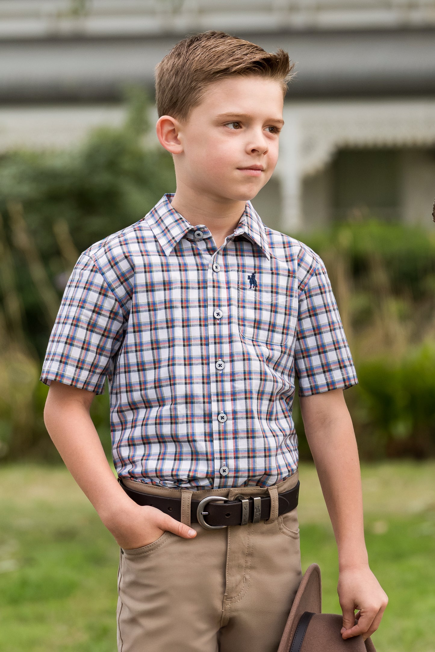 Thomas Cook Boy’s Arlo Check 1-Pocket Short Sleeve Shirt