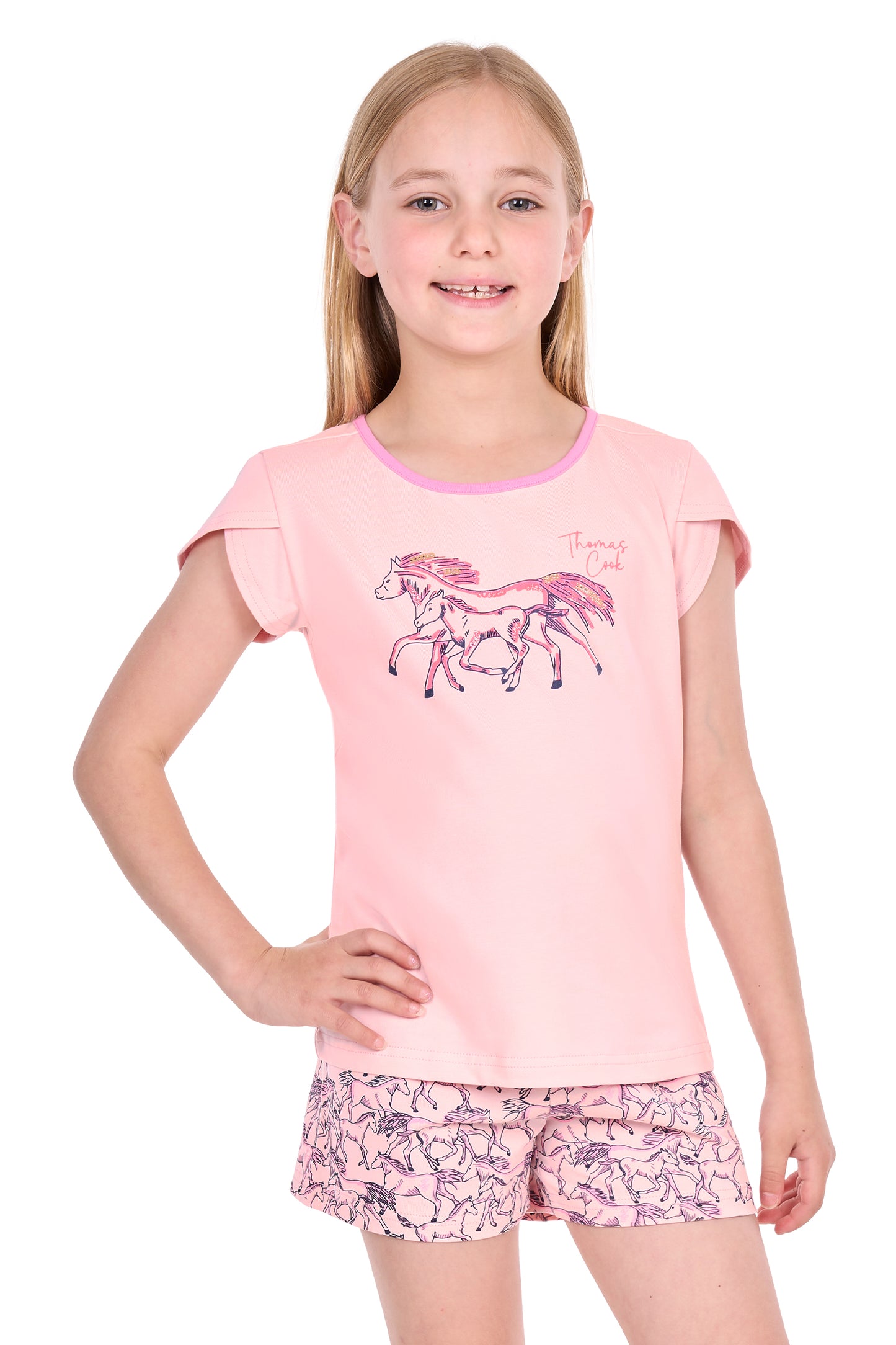 Thomas Cook Girl’s Running Horses Glow In The Dark Pj’s