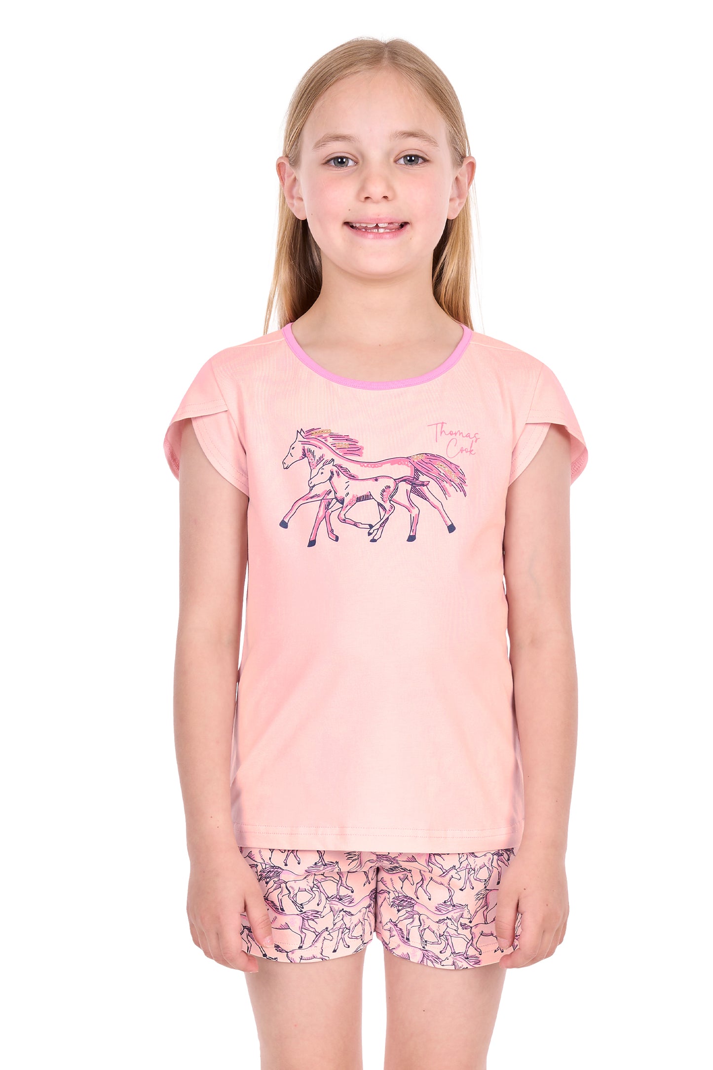 Thomas Cook Girl’s Running Horses Glow In The Dark Pj’s