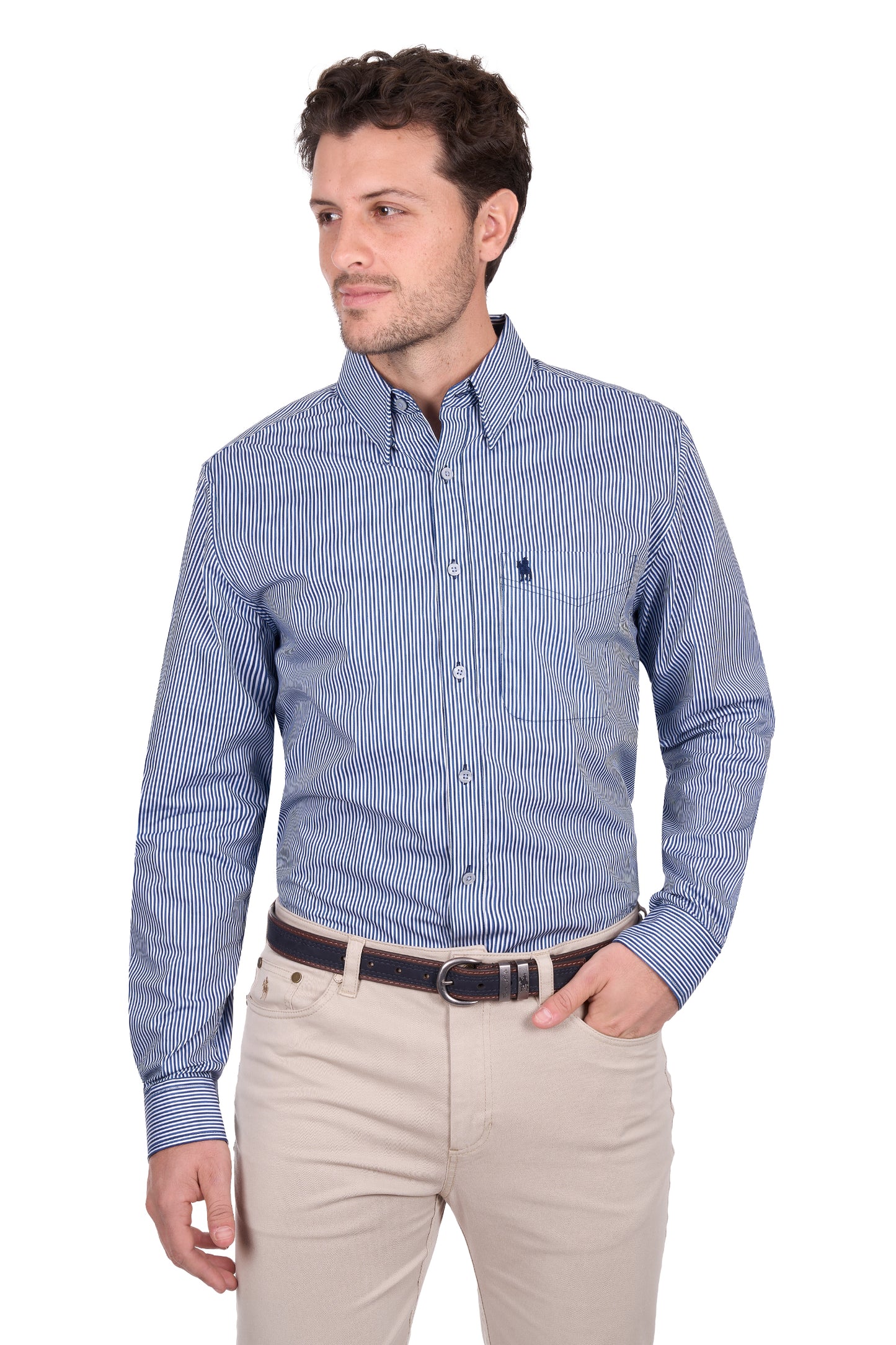 Thomas Cook Men’s Gregory Stripe 1-Pocket Long Sleeve Shirt