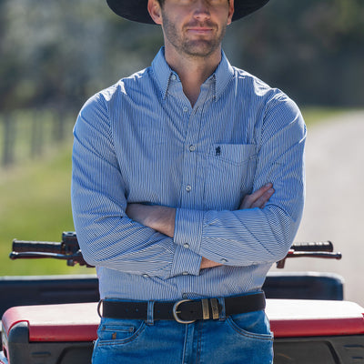 Thomas Cook Men’s Gregory Stripe 1-Pocket Long Sleeve Shirt