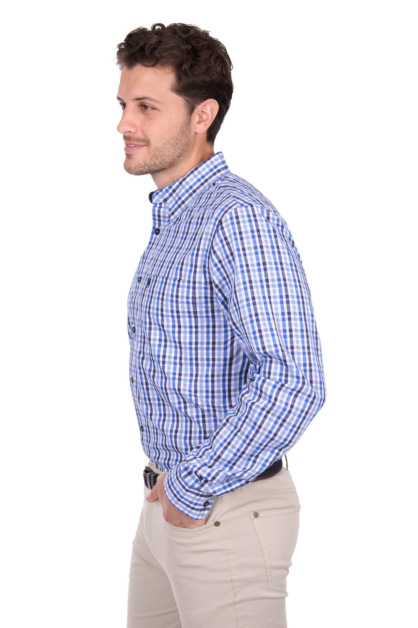Thomas Cook Men’s Andrew Check 1-Pocket Long Sleeve Shirt