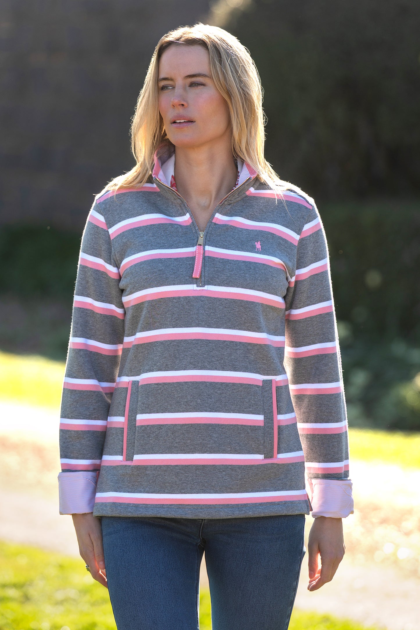 Thomas Cook Women's Jane 1/4 Zip Stripe Rugby
