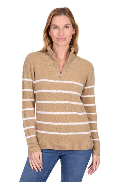 Thomas Cook Women's Luna 1/4 Zip Stripe Knit Jumper