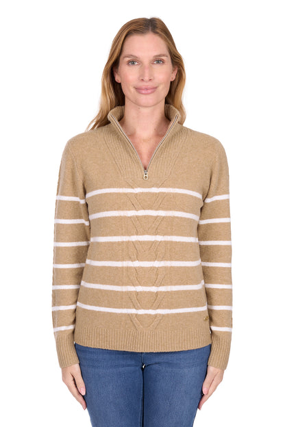 Thomas Cook Women's Luna 1/4 Zip Stripe Knit Jumper