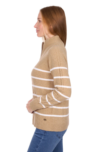Thomas Cook Women's Luna 1/4 Zip Stripe Knit Jumper