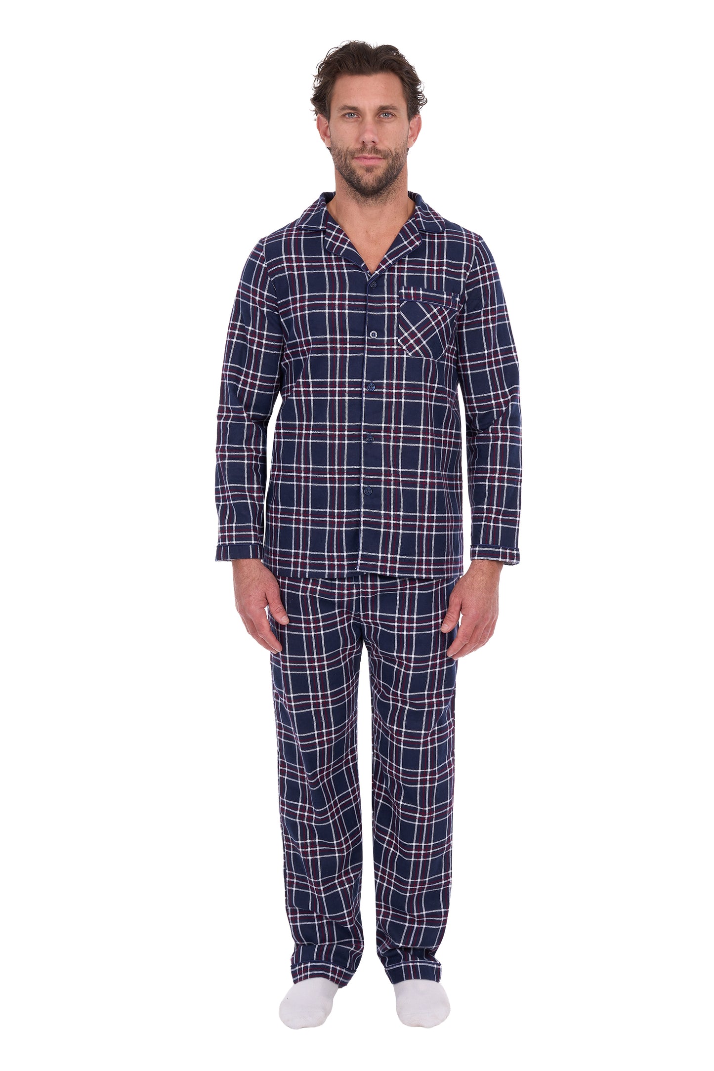 Thomas Cook Men’s Long Sleeve Pyjamas - Navy/White