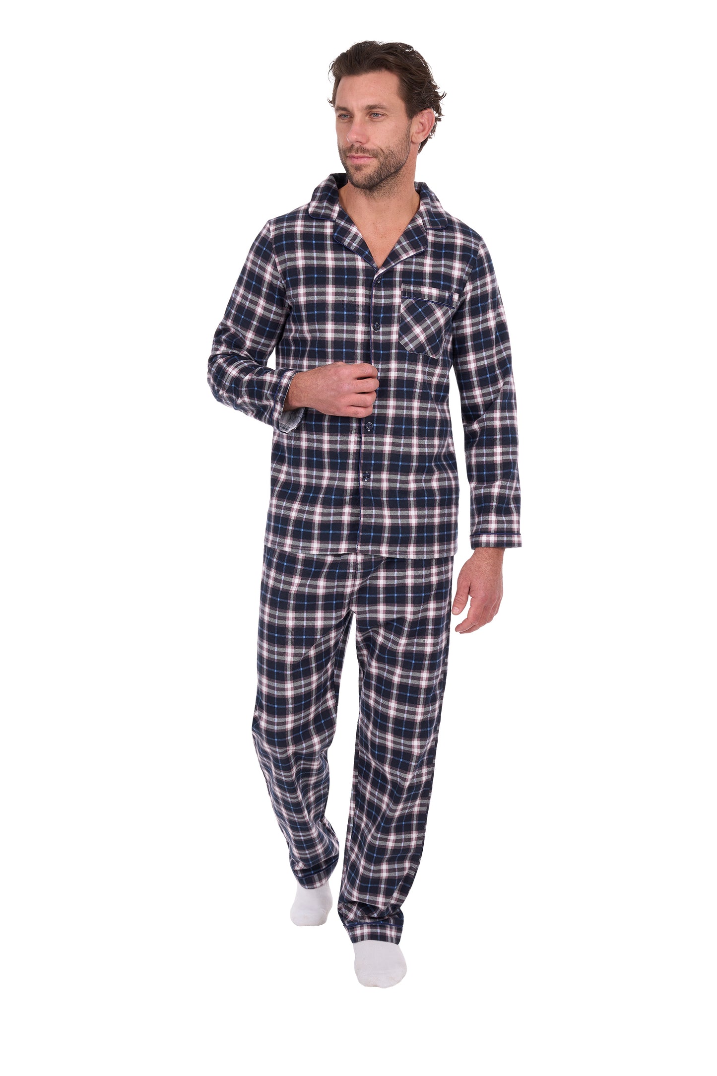 Thomas Cook Men’s Long Sleeve Pyjamas - Navy/Grey