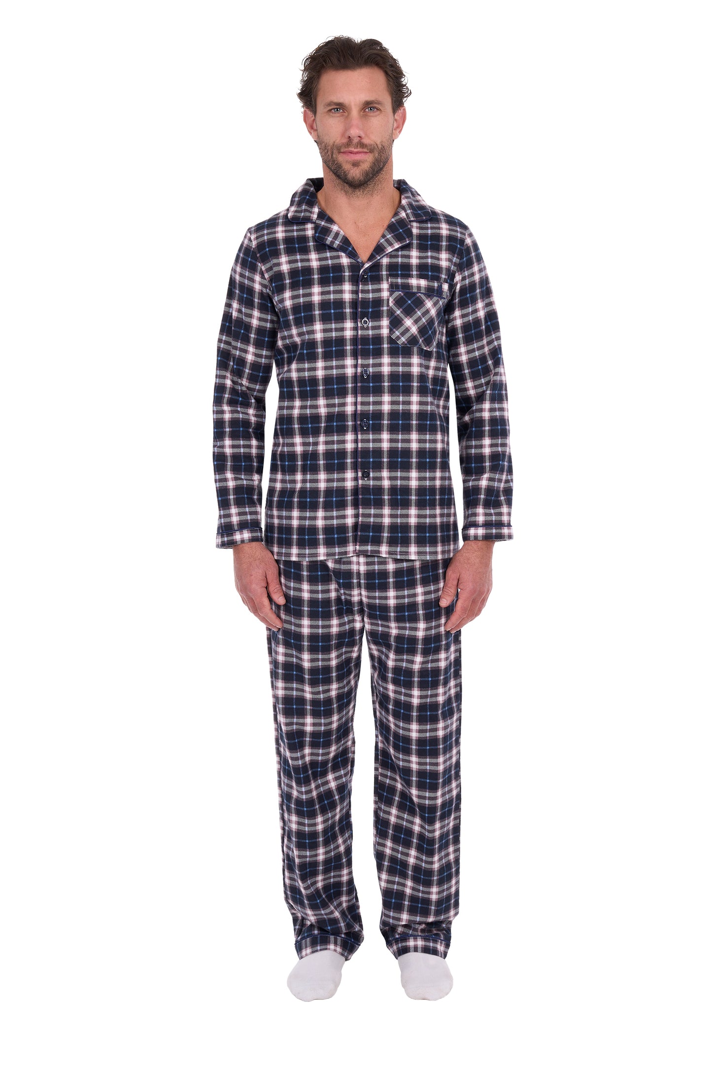 Thomas Cook Men’s Long Sleeve Pyjamas - Navy/Grey