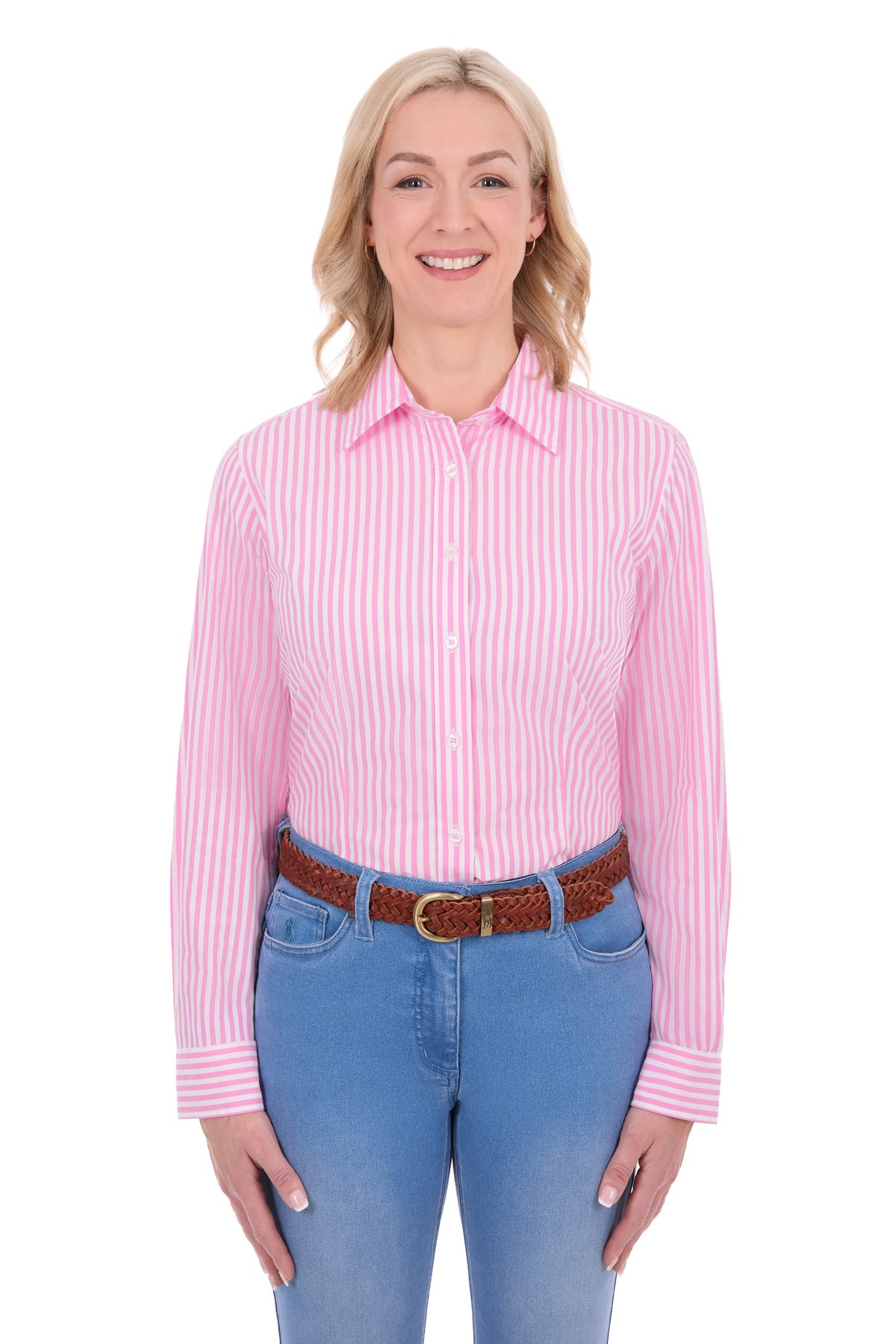 Thomas Cook Women’s Lawson Long Sleeve Shirt - Pink/White