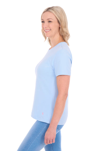 Thomas Cook Women’s Round Neck Classic Fit Tee -Pale Blue