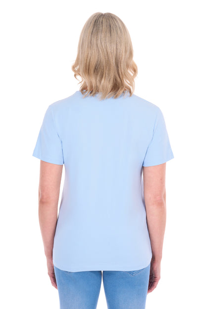 Thomas Cook Women’s Round Neck Classic Fit Tee -Pale Blue