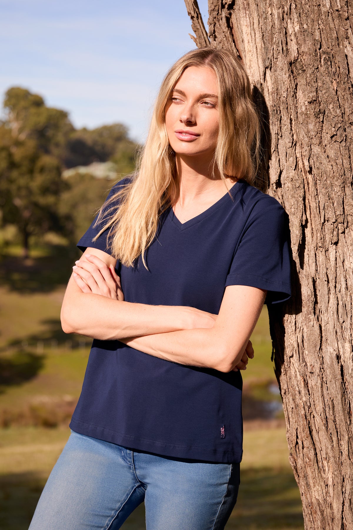 Thomas Cook Women’s V Neck Classic Fit Tee - Navy