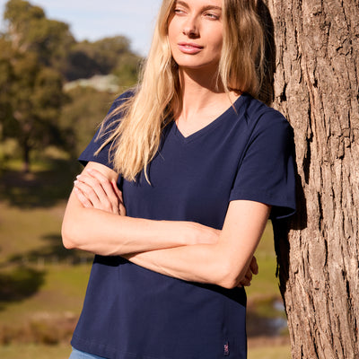 Thomas Cook Women’s V Neck Classic Fit Tee - Navy