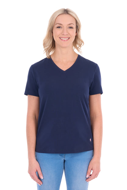 Thomas Cook Women’s V Neck Classic Fit Tee - Navy