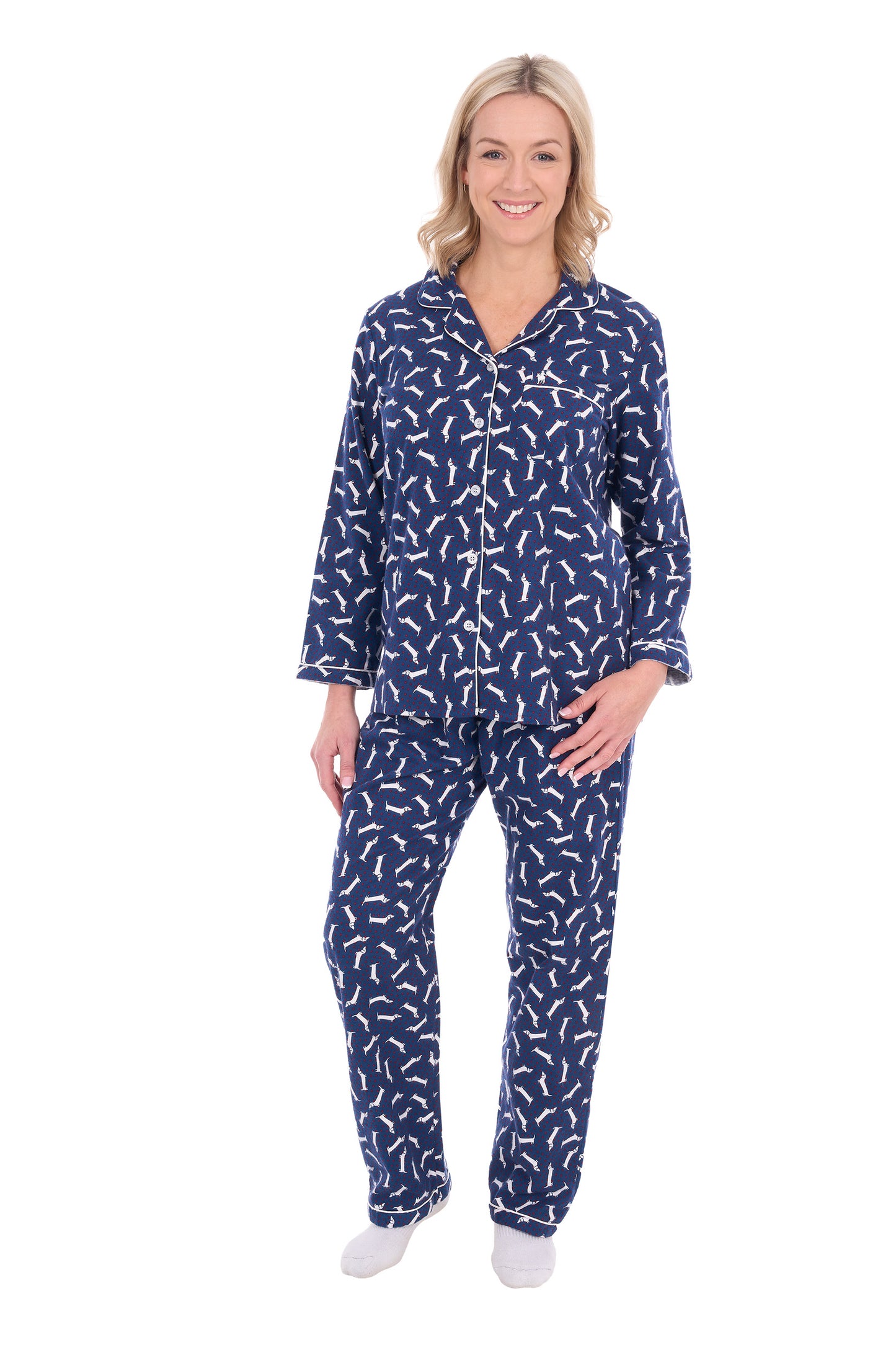 Thomas Cook Women’s Long Sleeve Pyjamas - Navy/White