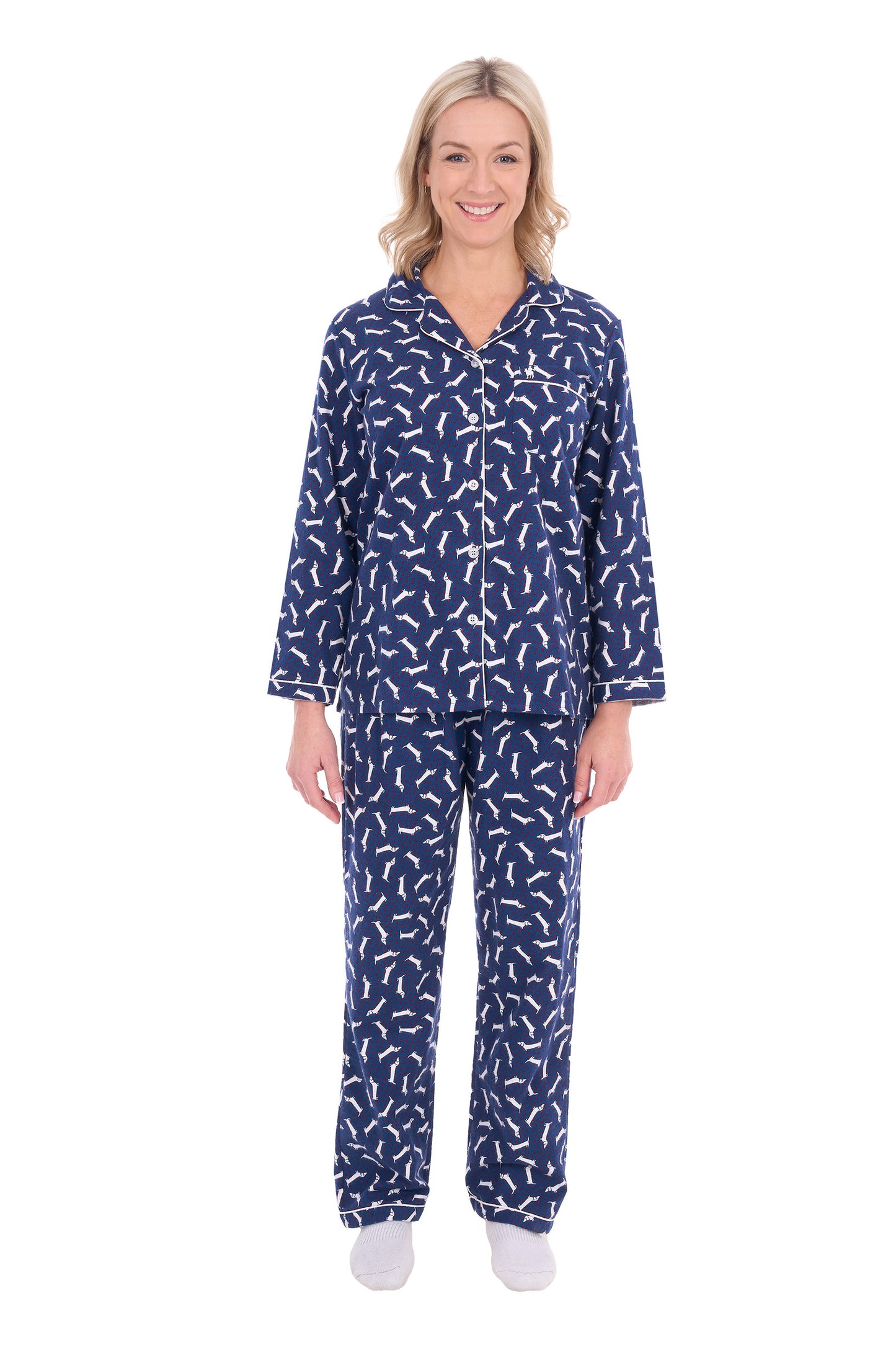 Thomas Cook Women’s Long Sleeve Pyjamas - Navy/White