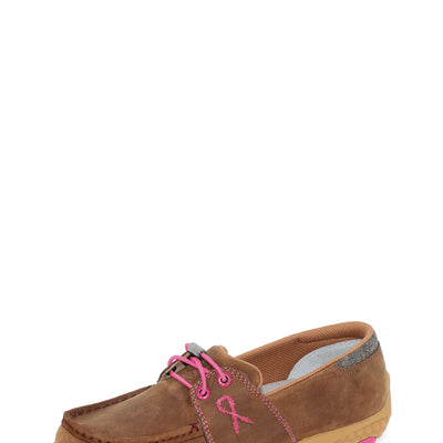 Twisted X Women’s Pink Ribbon Cellstretch Mocs Elastic Tie - TCWDMX001