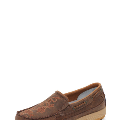 Twisted X Womens Mocs Floral Cellstretch Slip On Brown