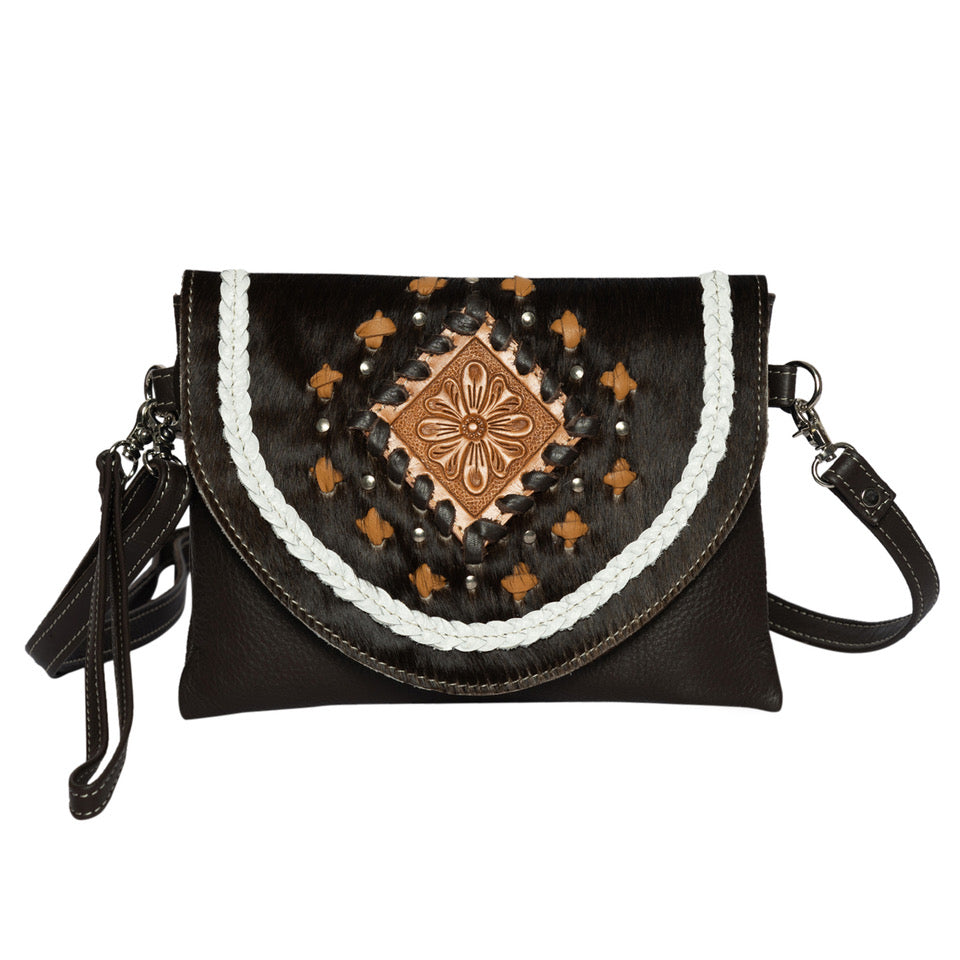 The Design Edge Small Boho Bag with Leather Stitch - Waco (AB84)