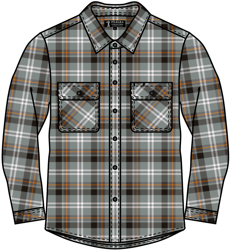 Pilbara Men's Flanelette Shirt  Open Front RM123FOF