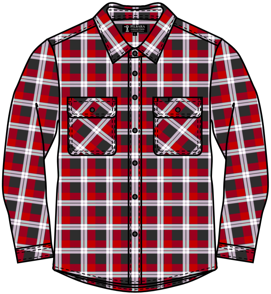Pilbara Men's Flanelette Shirt  Open Front RM123FOF