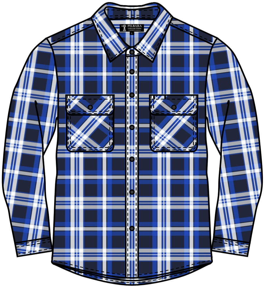 Pilbara Men's Flanelette Shirt  Open Front RM123FOF
