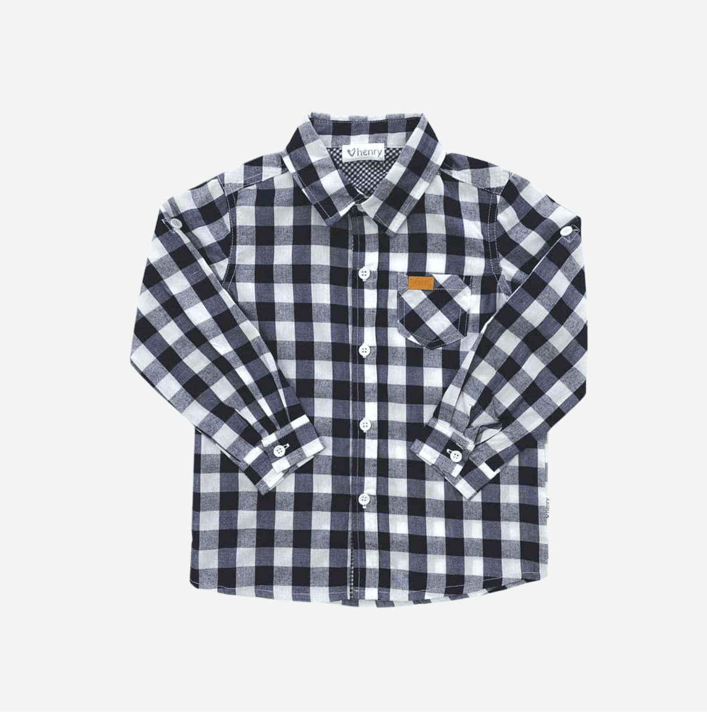 Love Henry Boys Dress Shirt - Large Navy Check