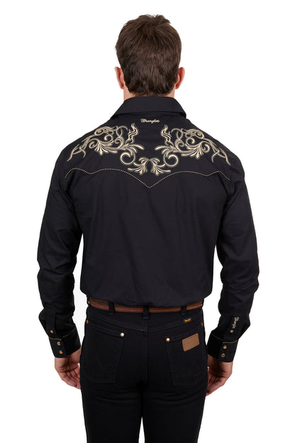 Wrangler Men’s Adam Embroidered Long Sleeve Shirt