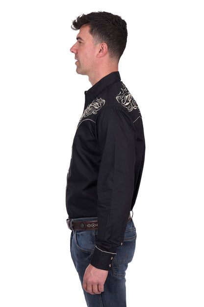 Wrangler Men’s Carlos Embroidered Long Sleeve Shirt