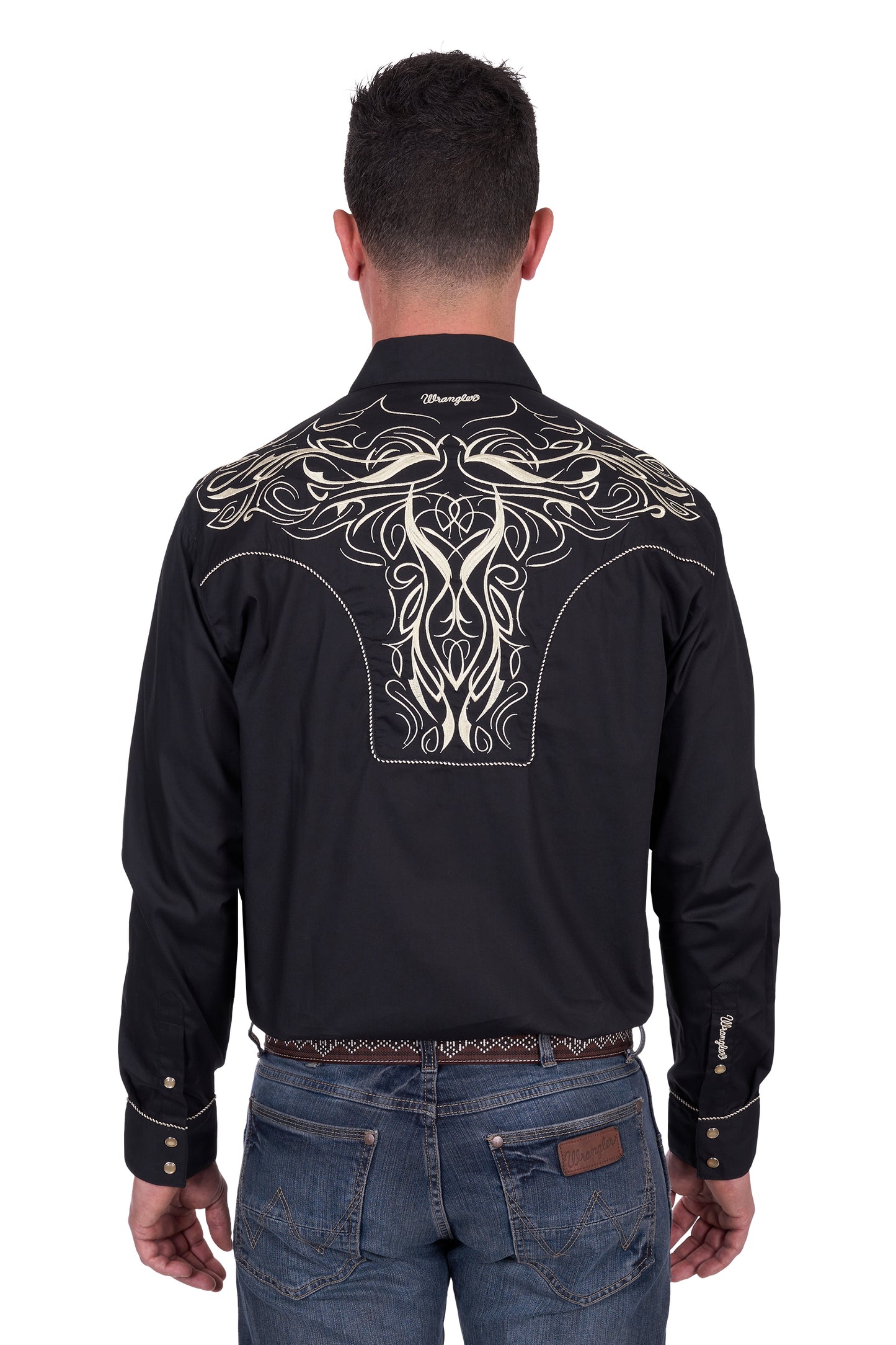 Wrangler Men’s Carlos Embroidered Long Sleeve Shirt