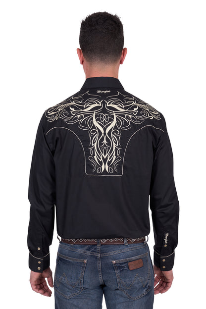 Wrangler Men’s Carlos Embroidered Long Sleeve Shirt