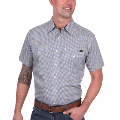 Wrangler Men’s Jimmy Print Western Short Sleeve Shirt