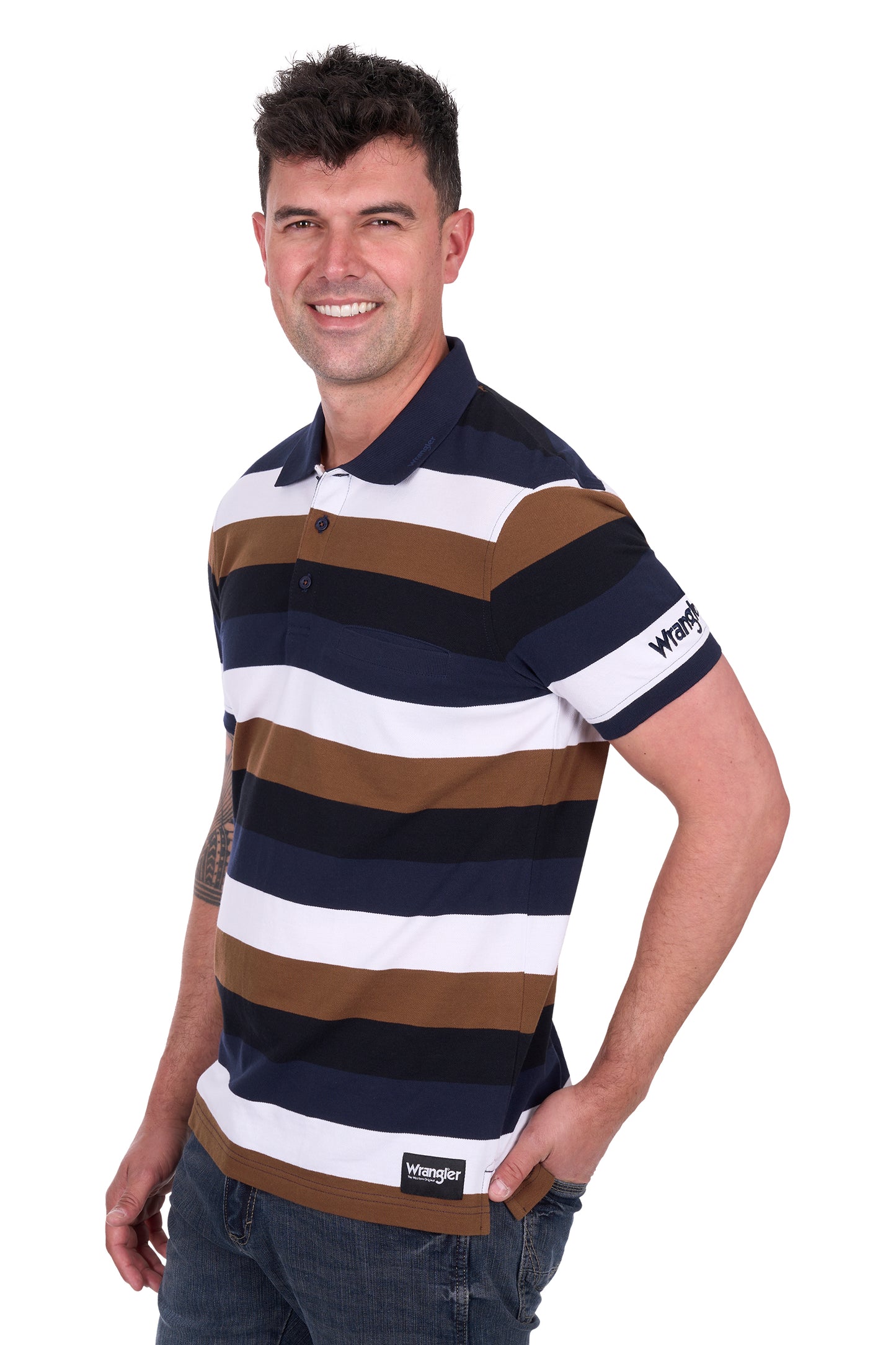 Wrangler Men’s Walter 1-Pocket Short Sleeve Polo