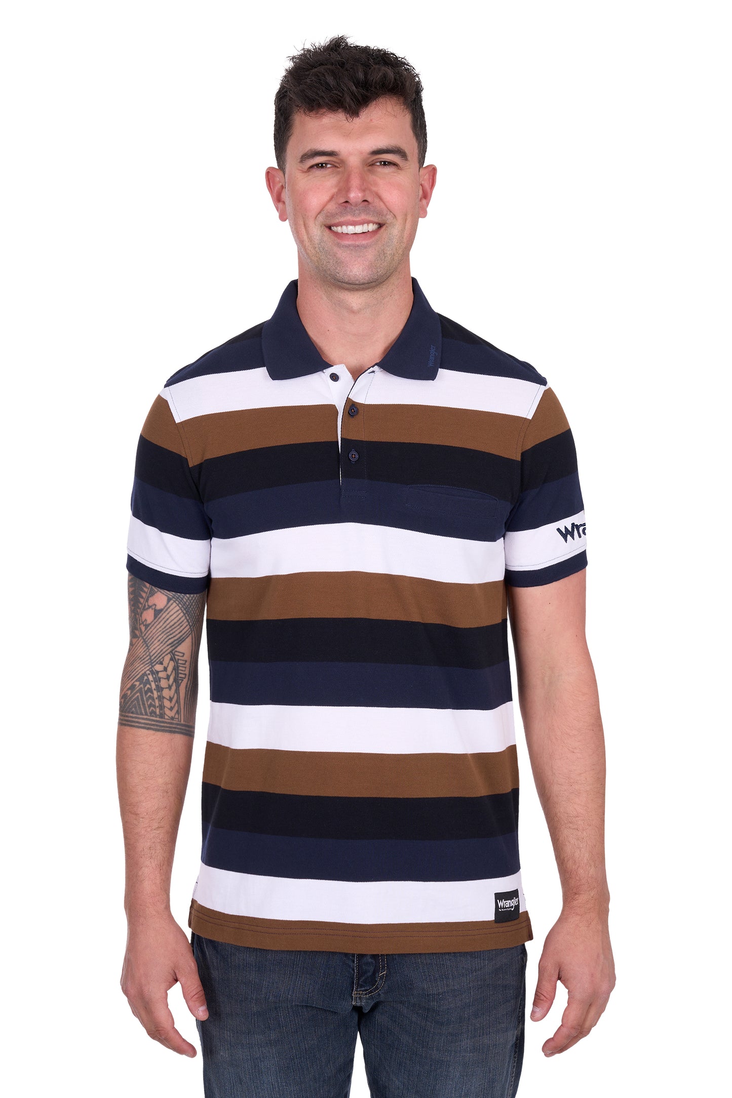 Wrangler Men’s Walter 1-Pocket Short Sleeve Polo