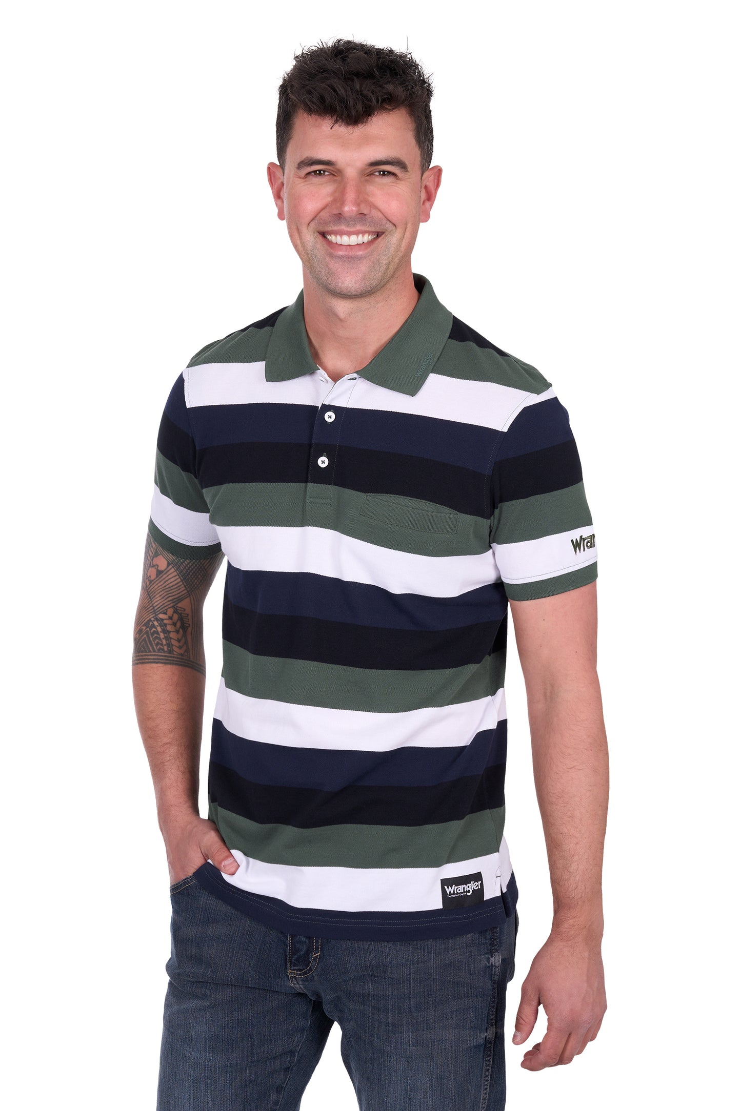 Wrangler Men’s Alan 1-Pocket Short Sleeve Polo